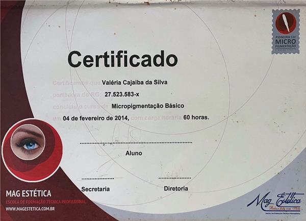 Certificado Valéria Cajaiba 1